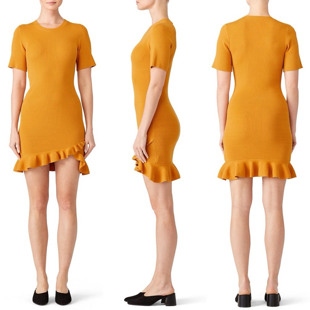 A.L.C. Tulum Yellow Ribbed Knit Dress
